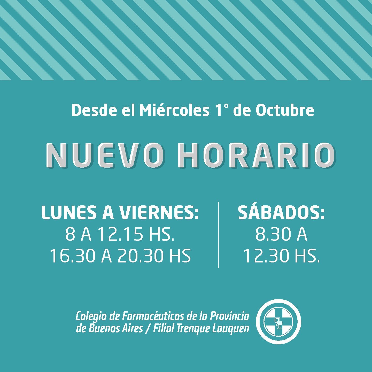 DESDE OCTUBRE, LAS FARMACIAS TIENEN NUEVO HORARIO - DataTrenque